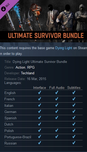 Dying Light Ultimate Survivor Bundle Steam - Click Image to Close